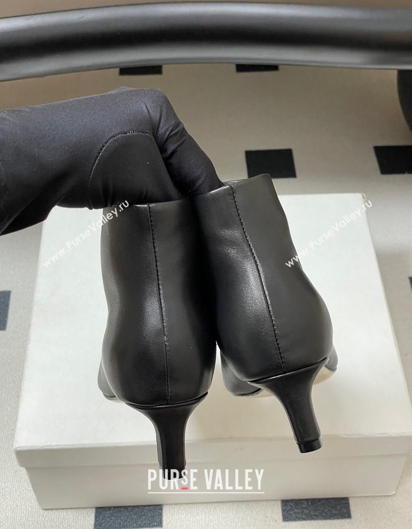 The Row Carla Leather Heel Ankle Boots 4cm Black 2025 TR120811 (MD-251208102)