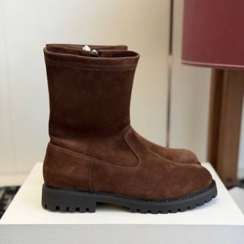 The Row Suede Flat Ankle Boots Brown 2025 TR120809 (KL-251208098)
