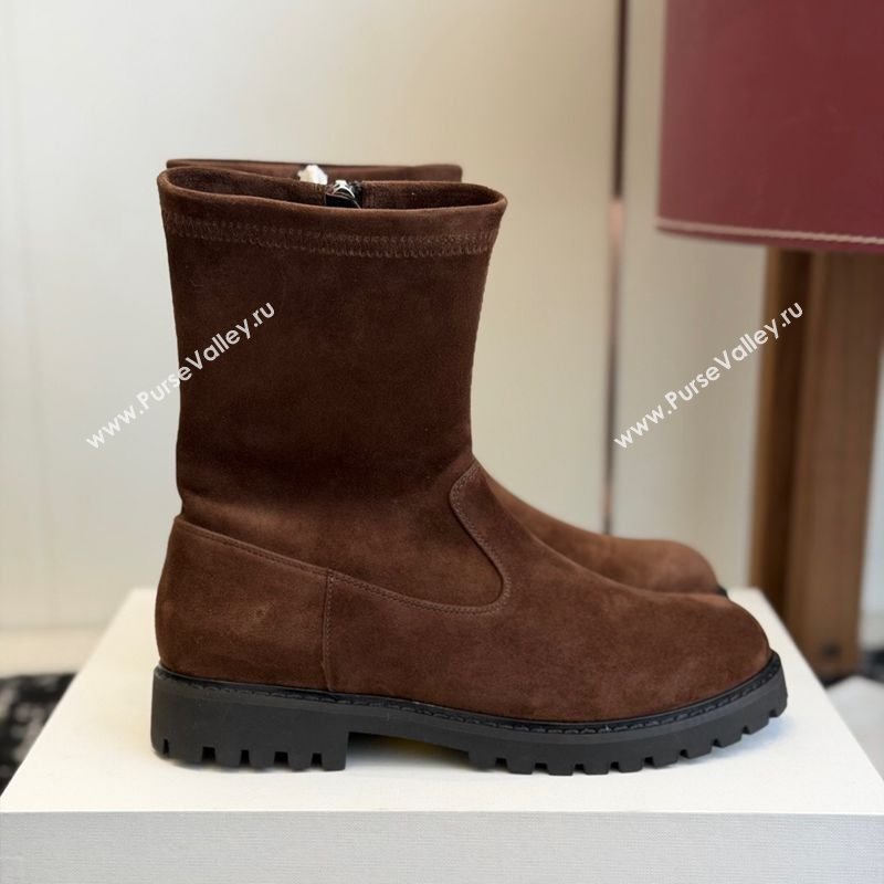 The Row Suede Flat Ankle Boots Brown 2025 TR120809 (KL-251208098)