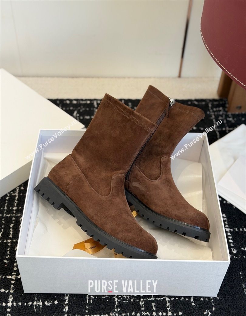 The Row Suede Flat Ankle Boots Brown 2025 TR120809 (KL-251208098)