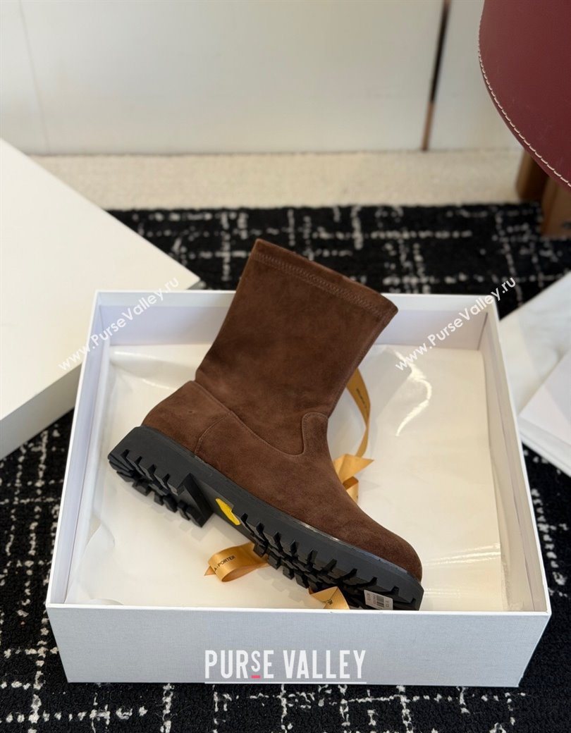 The Row Suede Flat Ankle Boots Brown 2025 TR120809 (KL-251208098)