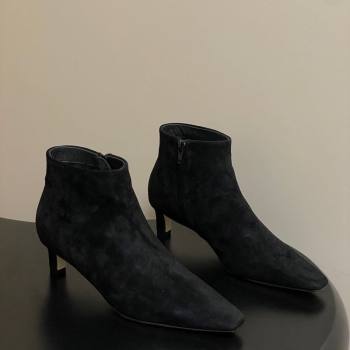 The Row Carla Suede Heel Ankle Boots 4cm Black 2025 TR120811 (MD-251208107)