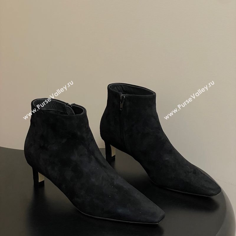 The Row Carla Suede Heel Ankle Boots 4cm Black 2025 TR120811 (MD-251208107)