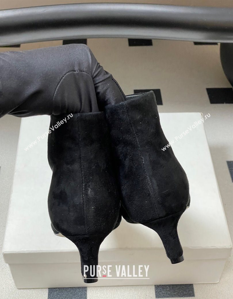 The Row Carla Suede Heel Ankle Boots 4cm Black 2025 TR120811 (MD-251208107)