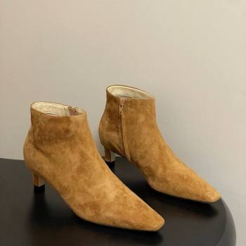 The Row Carla Suede Heel Ankle Boots 4cm Brown Yellow 2025 TR120811 (MD-251208108)