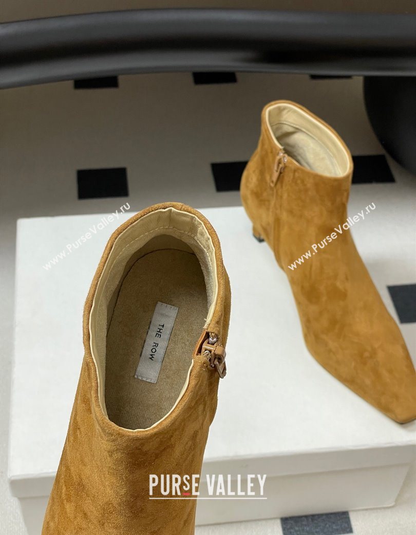 The Row Carla Suede Heel Ankle Boots 4cm Brown Yellow 2025 TR120811 (MD-251208108)