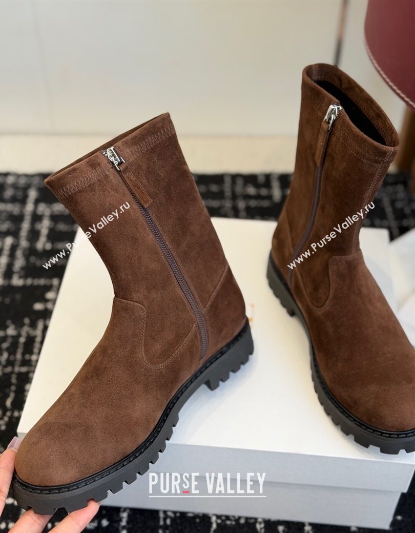 The Row Suede Flat Ankle Boots Brown 2025 TR120809 (KL-251208098)