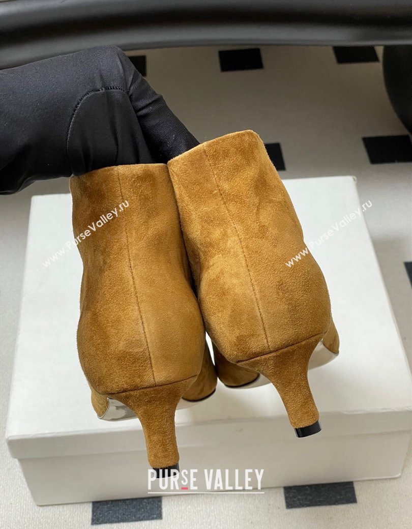 The Row Carla Suede Heel Ankle Boots 4cm Brown Yellow 2025 TR120811 (MD-251208108)