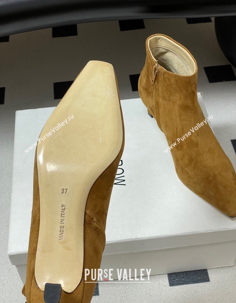 The Row Carla Suede Heel Ankle Boots 4cm Brown Yellow 2025 TR120811 (MD-251208108)