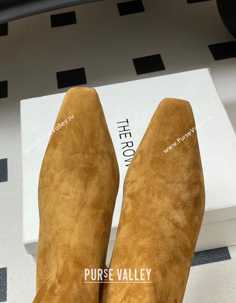 The Row Carla Suede Heel Ankle Boots 4cm Brown Yellow 2025 TR120811 (MD-251208108)