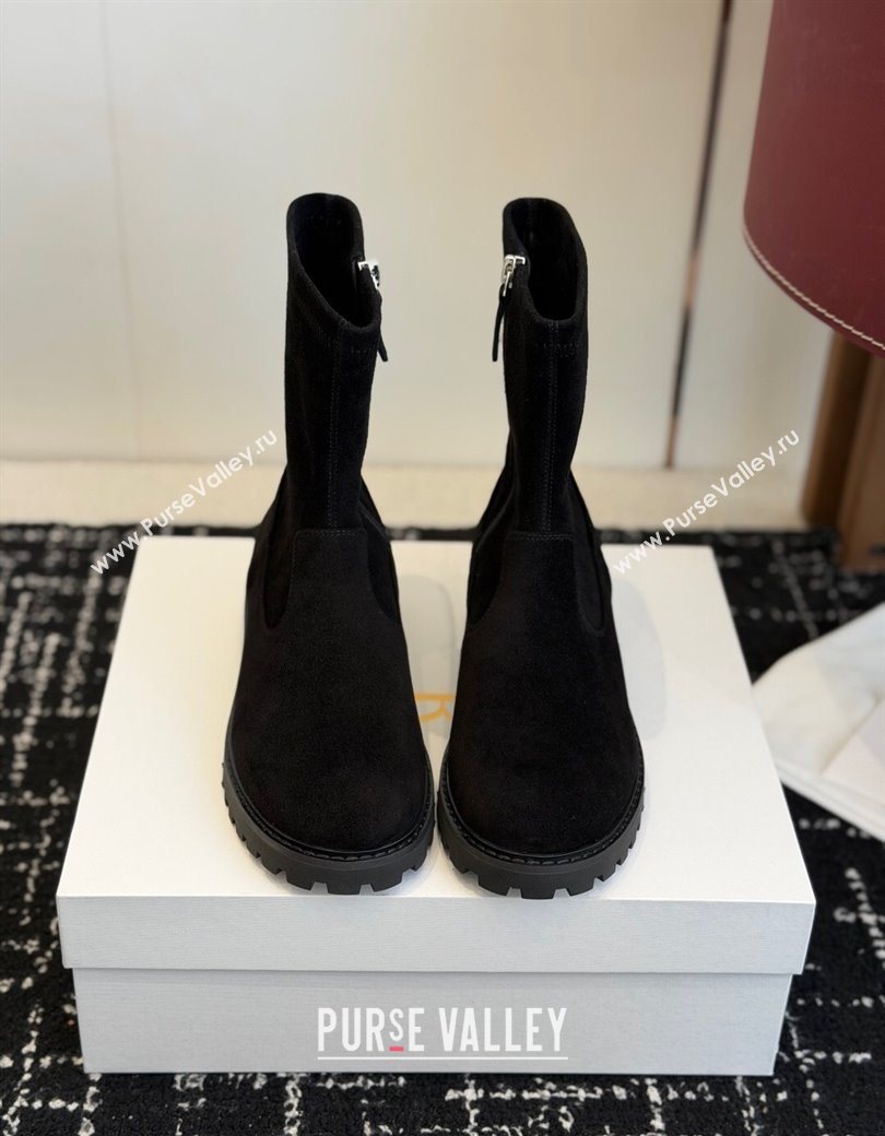 The Row Suede Flat Ankle Boots Black 2025 TR120809 (KL-251208099)