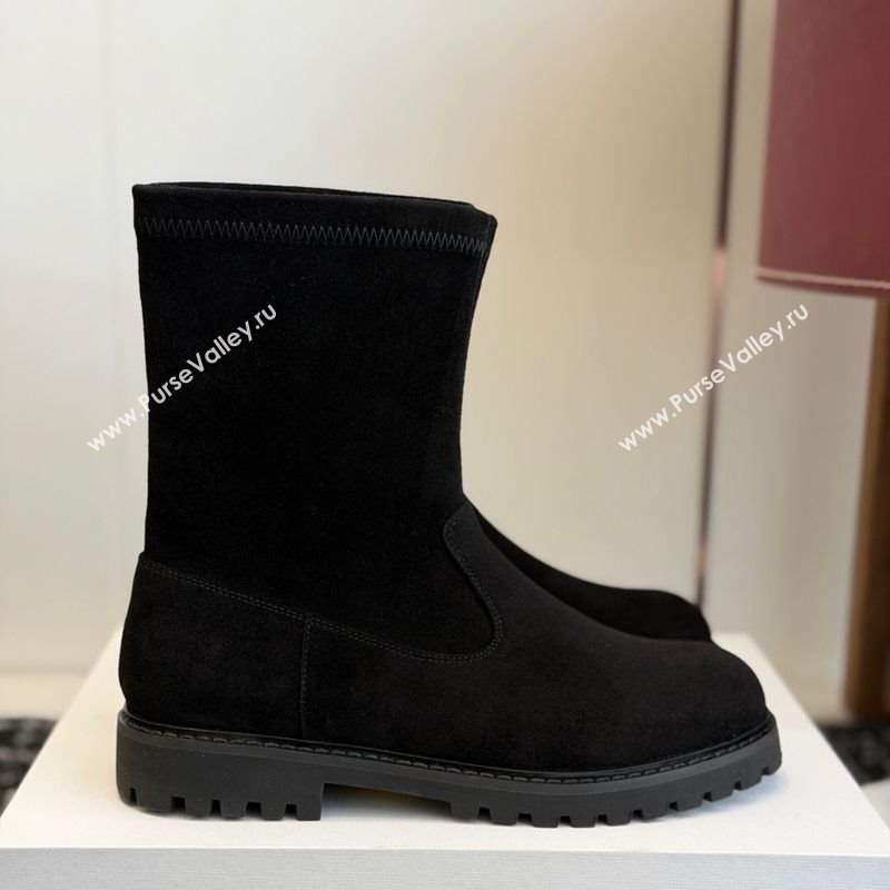 The Row Suede Flat Ankle Boots Black 2025 TR120809 (KL-251208099)