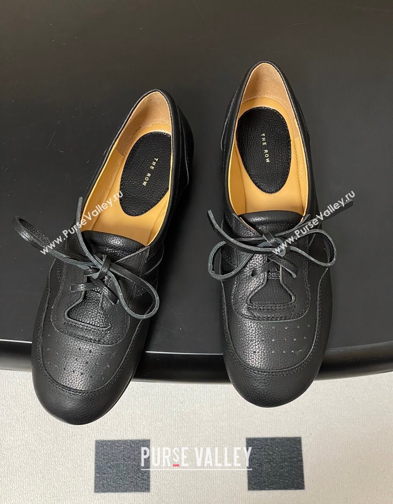 The Row Leather Laced-up Sneakers Black 2025 TR120802 (MD-251208077)