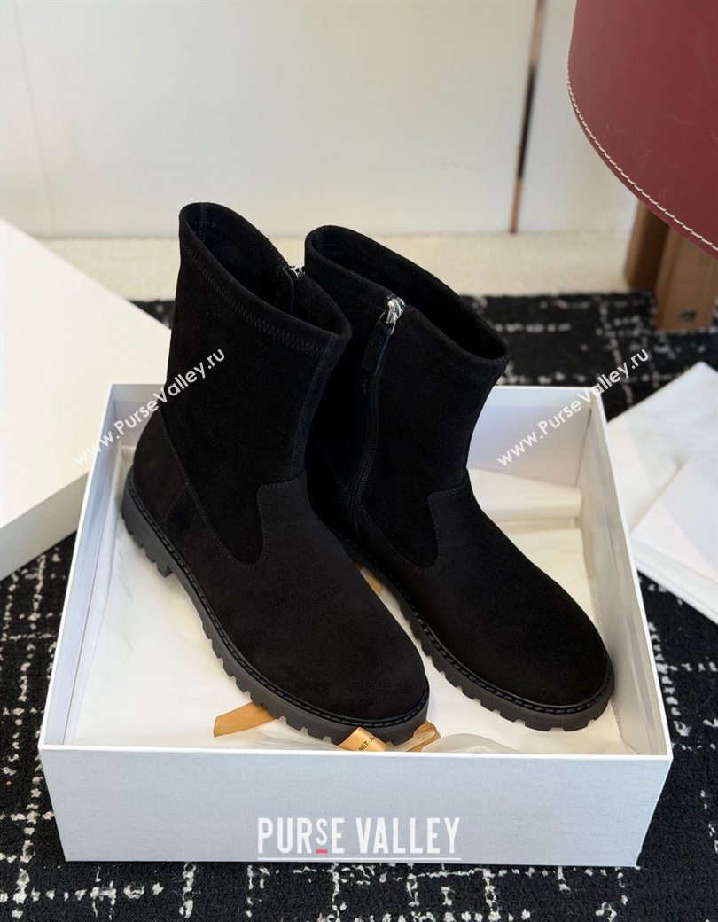 The Row Suede Flat Ankle Boots Black 2025 TR120809 (KL-251208099)