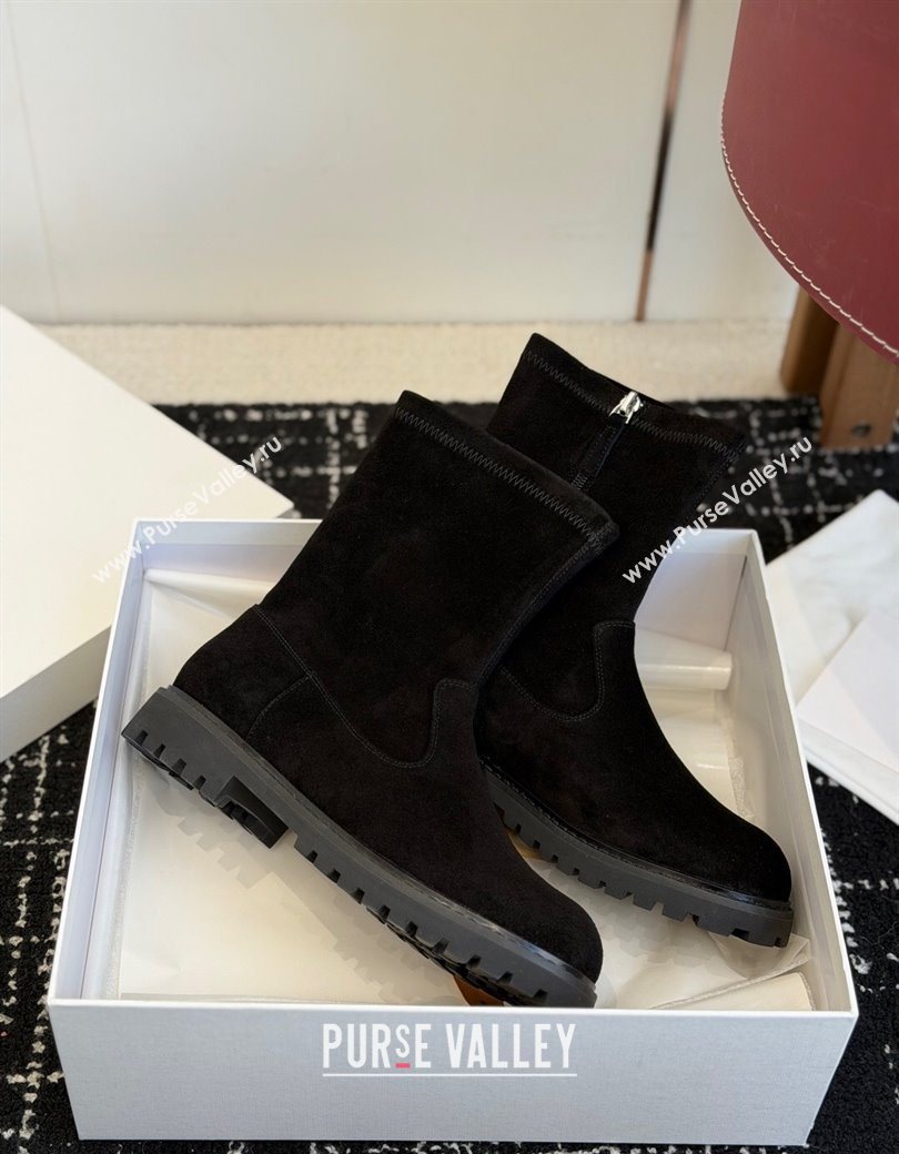 The Row Suede Flat Ankle Boots Black 2025 TR120809 (KL-251208099)