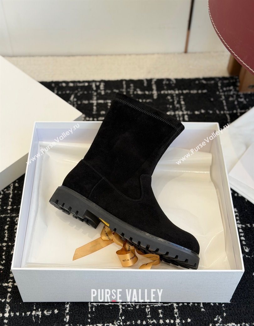 The Row Suede Flat Ankle Boots Black 2025 TR120809 (KL-251208099)