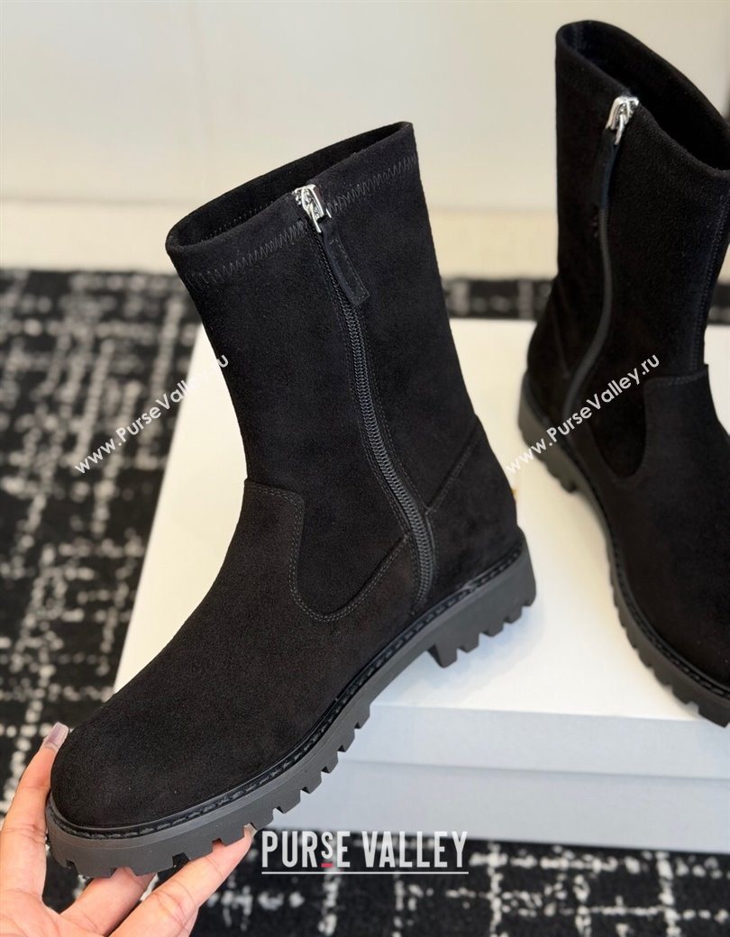 The Row Suede Flat Ankle Boots Black 2025 TR120809 (KL-251208099)