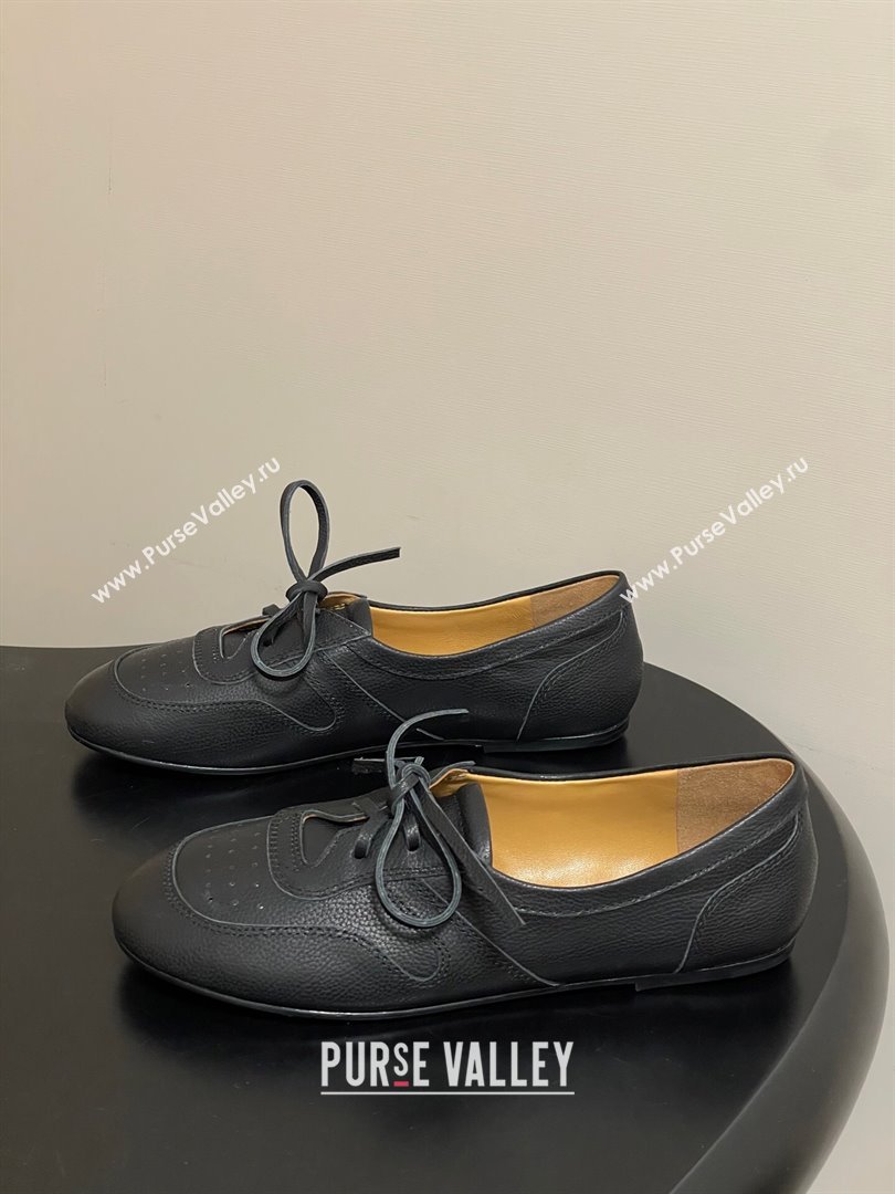 The Row Leather Laced-up Sneakers Black 2025 TR120802 (MD-251208077)