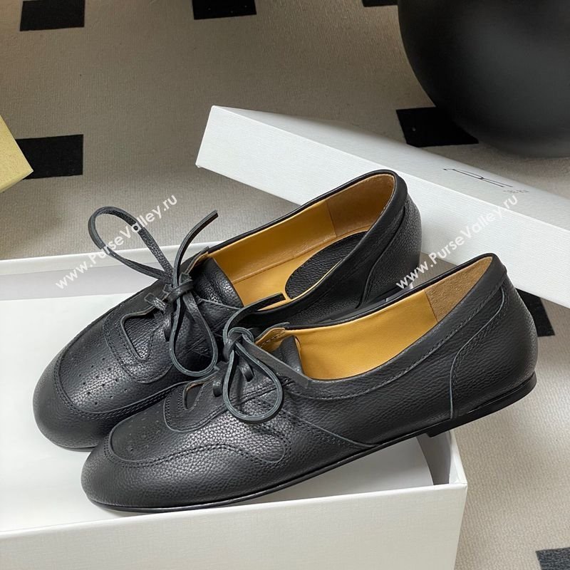 The Row Leather Laced-up Sneakers Black 2025 TR120802 (MD-251208077)