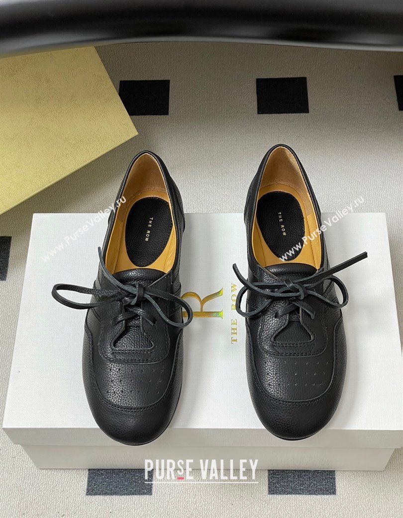 The Row Leather Laced-up Sneakers Black 2025 TR120802 (MD-251208077)