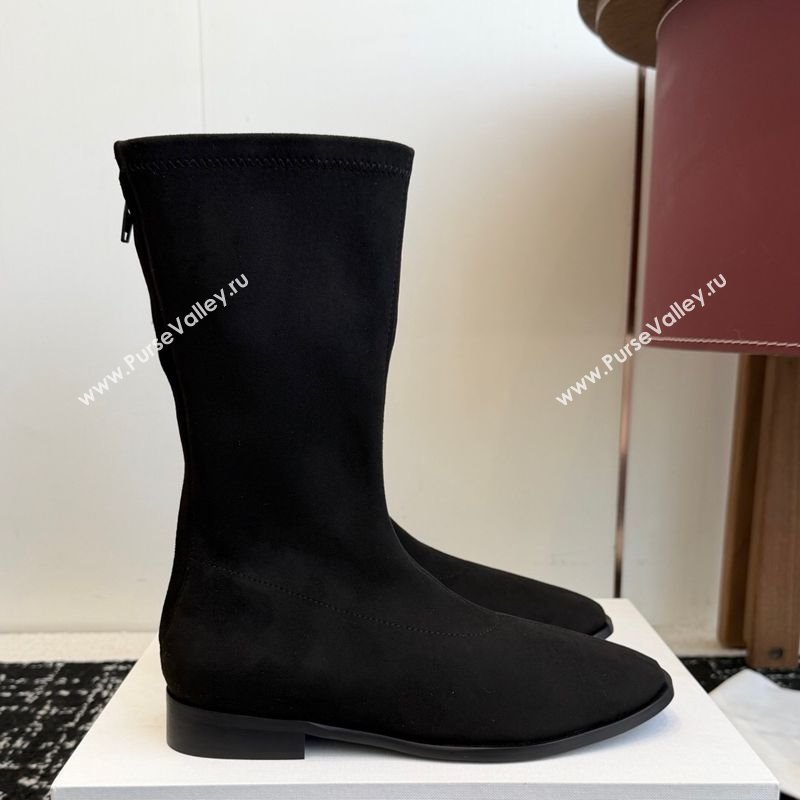 The Row Suede Flat Medium Boots Black 2025 TR120810 (KL-251208100)