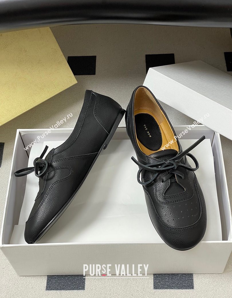 The Row Leather Laced-up Sneakers Black 2025 TR120802 (MD-251208077)