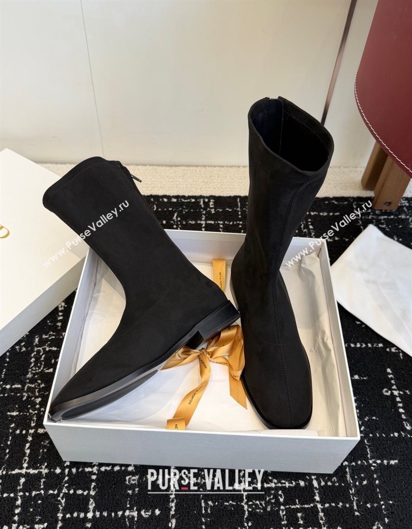 The Row Suede Flat Medium Boots Black 2025 TR120810 (KL-251208100)