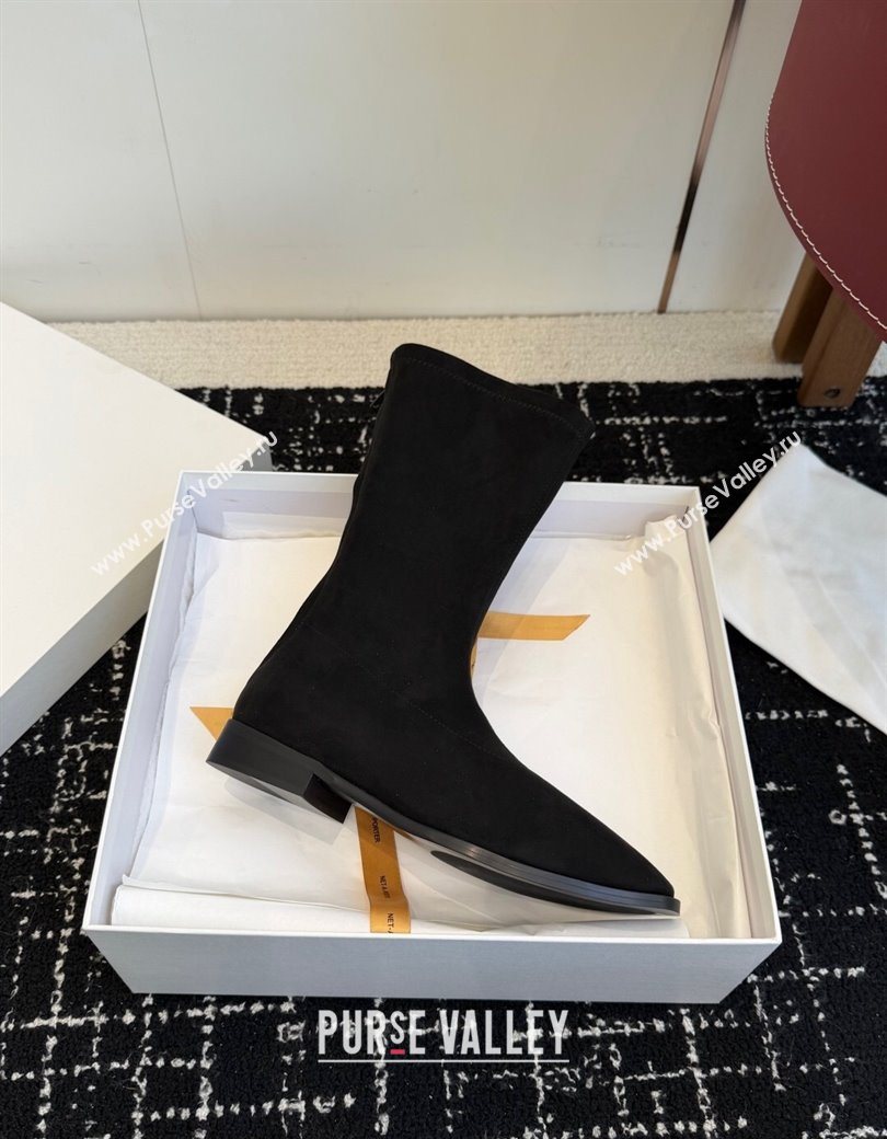 The Row Suede Flat Medium Boots Black 2025 TR120810 (KL-251208100)