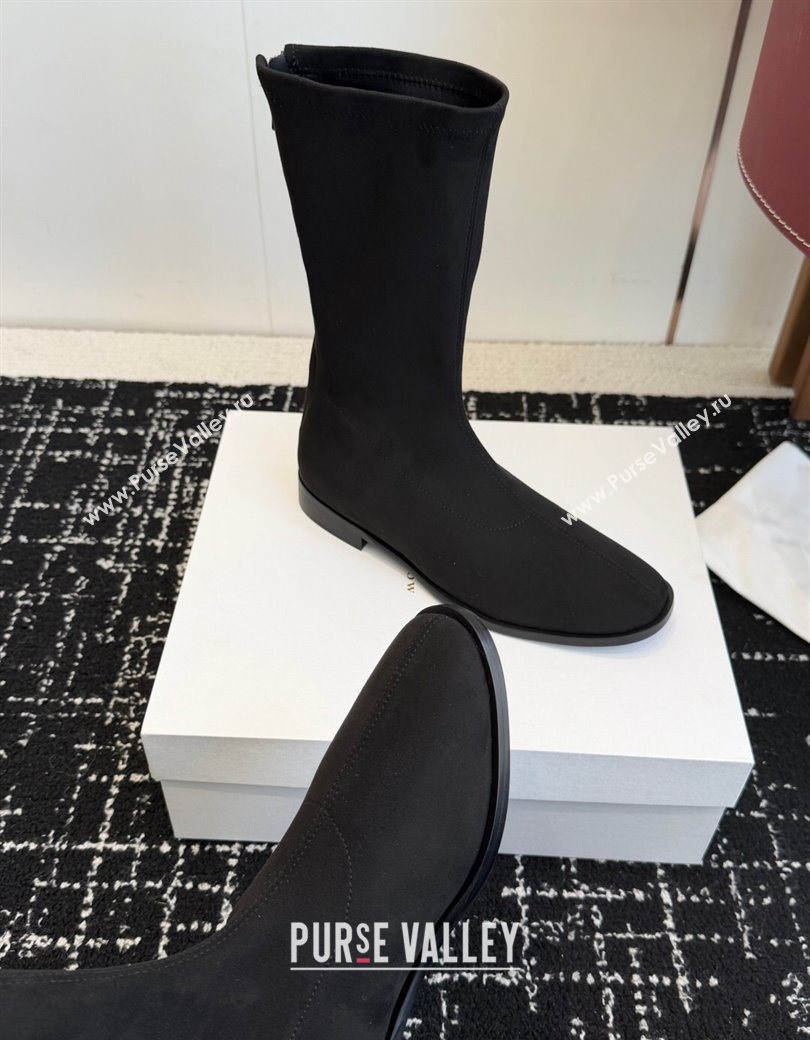 The Row Suede Flat Medium Boots Black 2025 TR120810 (KL-251208100)