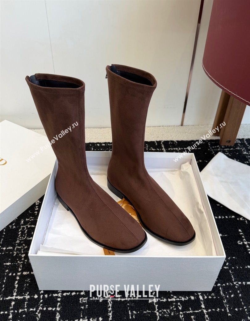 The Row Suede Flat Medium Boots Brown 2025 TR120810 (KL-251208101)