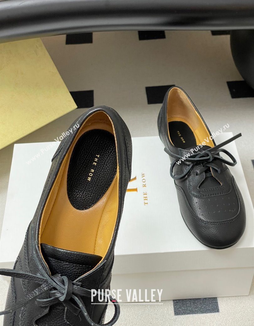 The Row Leather Laced-up Sneakers Black 2025 TR120802 (MD-251208077)
