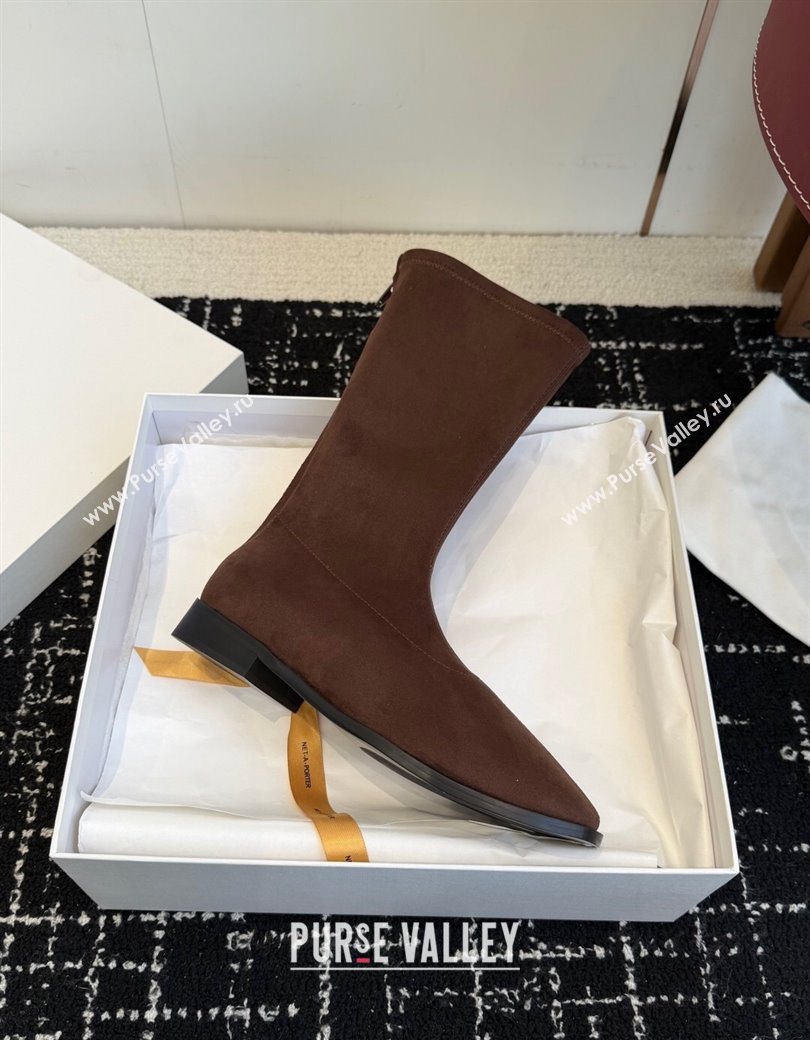 The Row Suede Flat Medium Boots Brown 2025 TR120810 (KL-251208101)