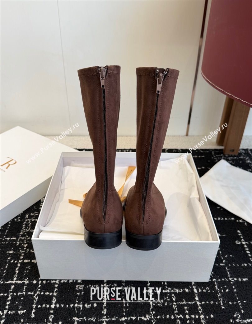 The Row Suede Flat Medium Boots Brown 2025 TR120810 (KL-251208101)