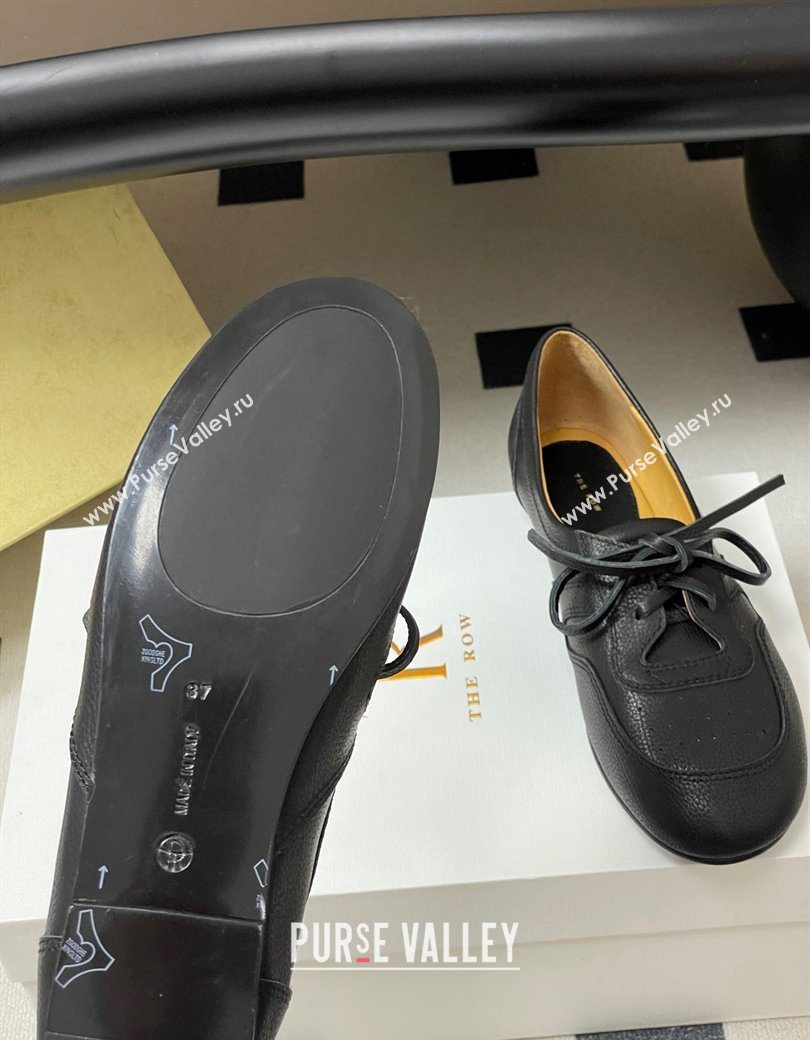 The Row Leather Laced-up Sneakers Black 2025 TR120802 (MD-251208077)