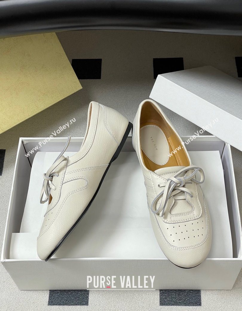 The Row Leather Laced-up Sneakers White 2025 TR120802 (MD-251208078)
