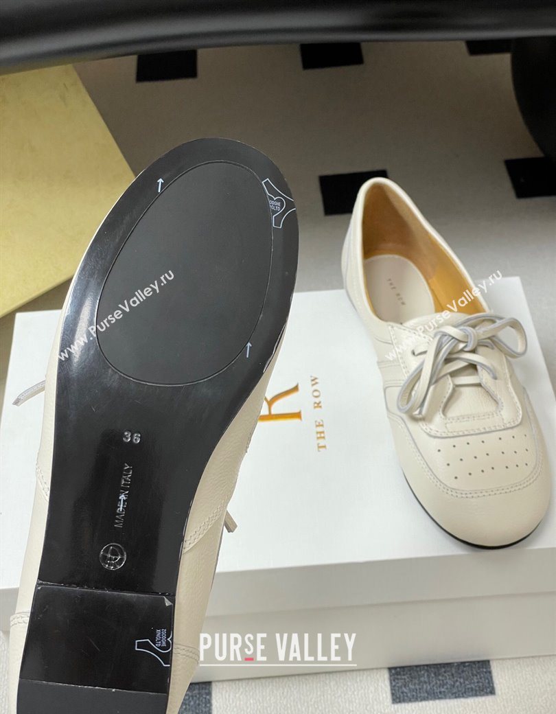 The Row Leather Laced-up Sneakers White 2025 TR120802 (MD-251208078)