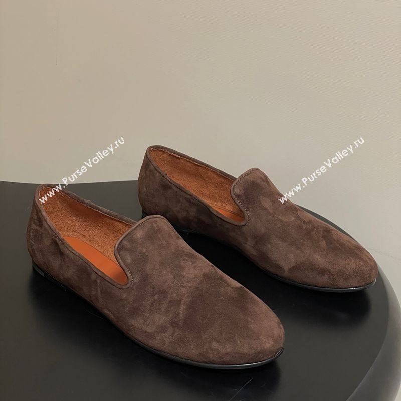 The Row Suede Flat Loafers Dark Brown 2025 TR120808 (MD-251208095)