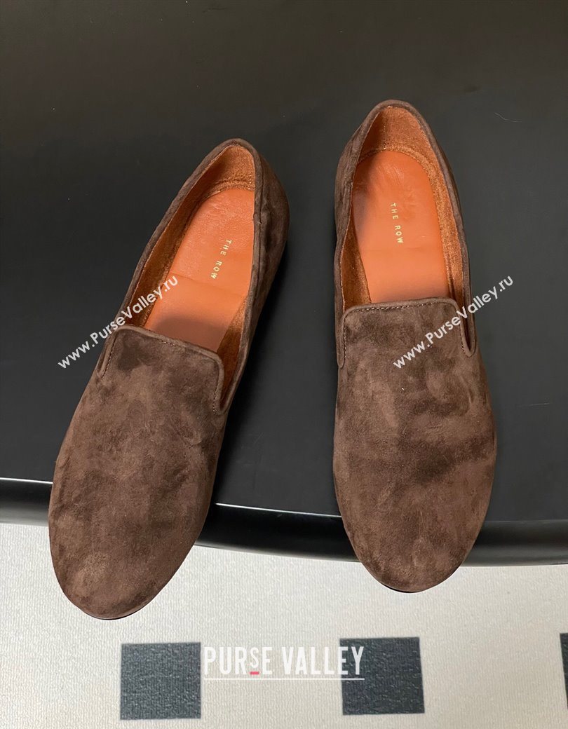 The Row Suede Flat Loafers Dark Brown 2025 TR120808 (MD-251208095)