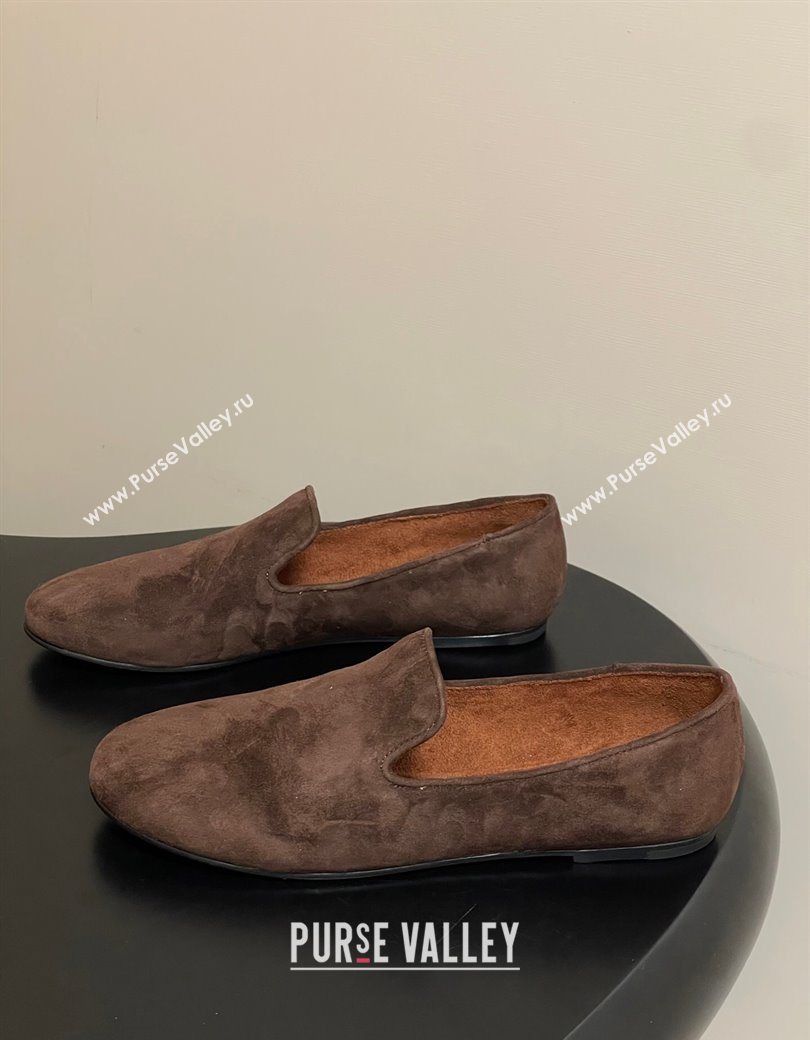 The Row Suede Flat Loafers Dark Brown 2025 TR120808 (MD-251208095)