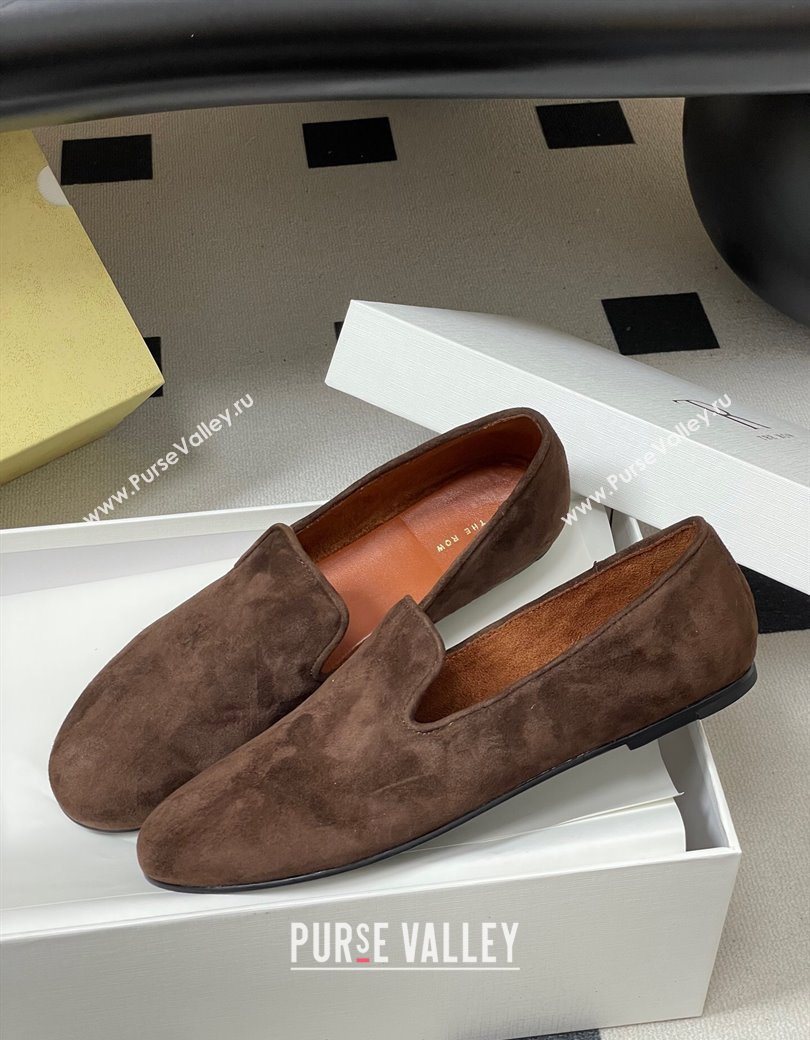 The Row Suede Flat Loafers Dark Brown 2025 TR120808 (MD-251208095)