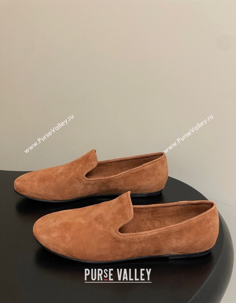 The Row Suede Flat Loafers Light Brown 2025 TR120808 (MD-251208096)