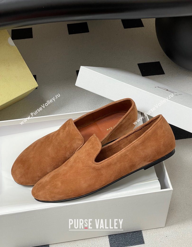 The Row Suede Flat Loafers Light Brown 2025 TR120808 (MD-251208096)