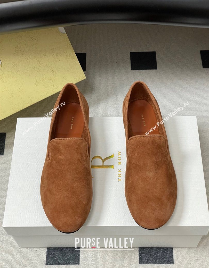 The Row Suede Flat Loafers Light Brown 2025 TR120808 (MD-251208096)