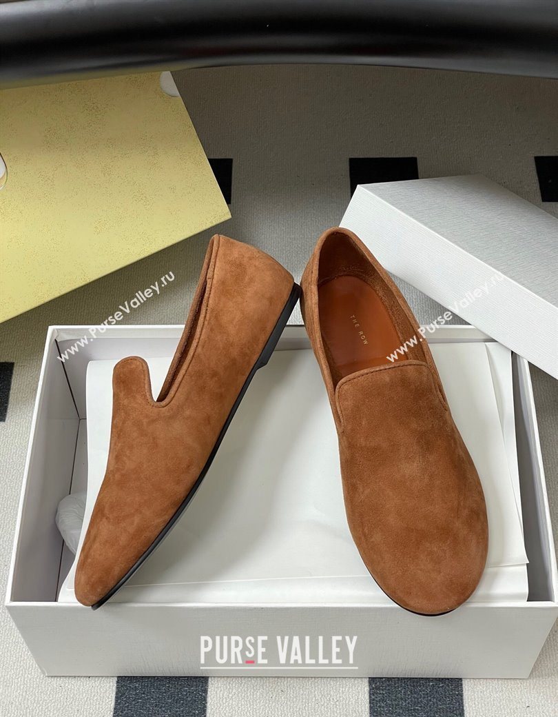 The Row Suede Flat Loafers Light Brown 2025 TR120808 (MD-251208096)
