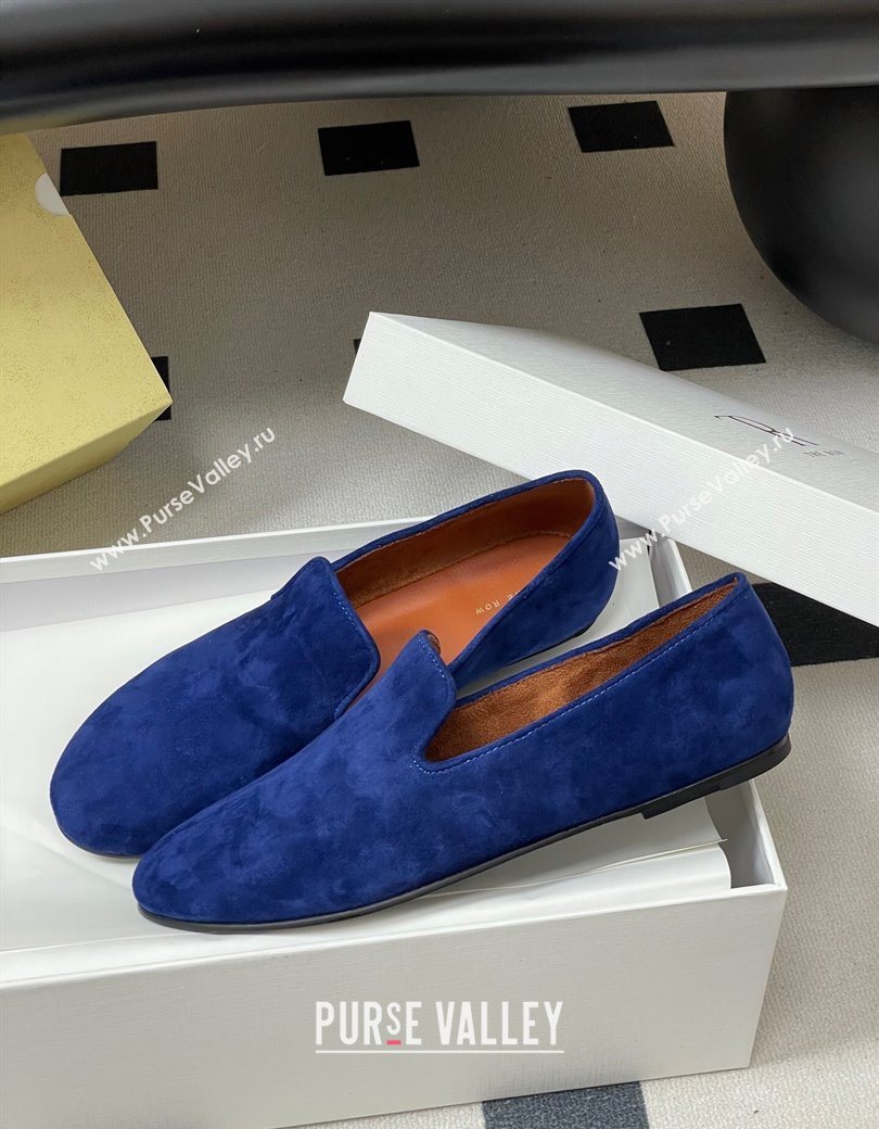 The Row Suede Flat Loafers Blue 2025 TR120808 (MD-251208097)