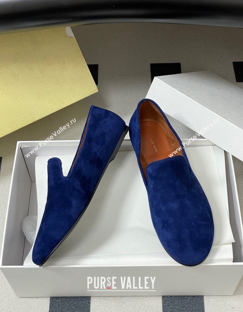 The Row Suede Flat Loafers Blue 2025 TR120808 (MD-251208097)