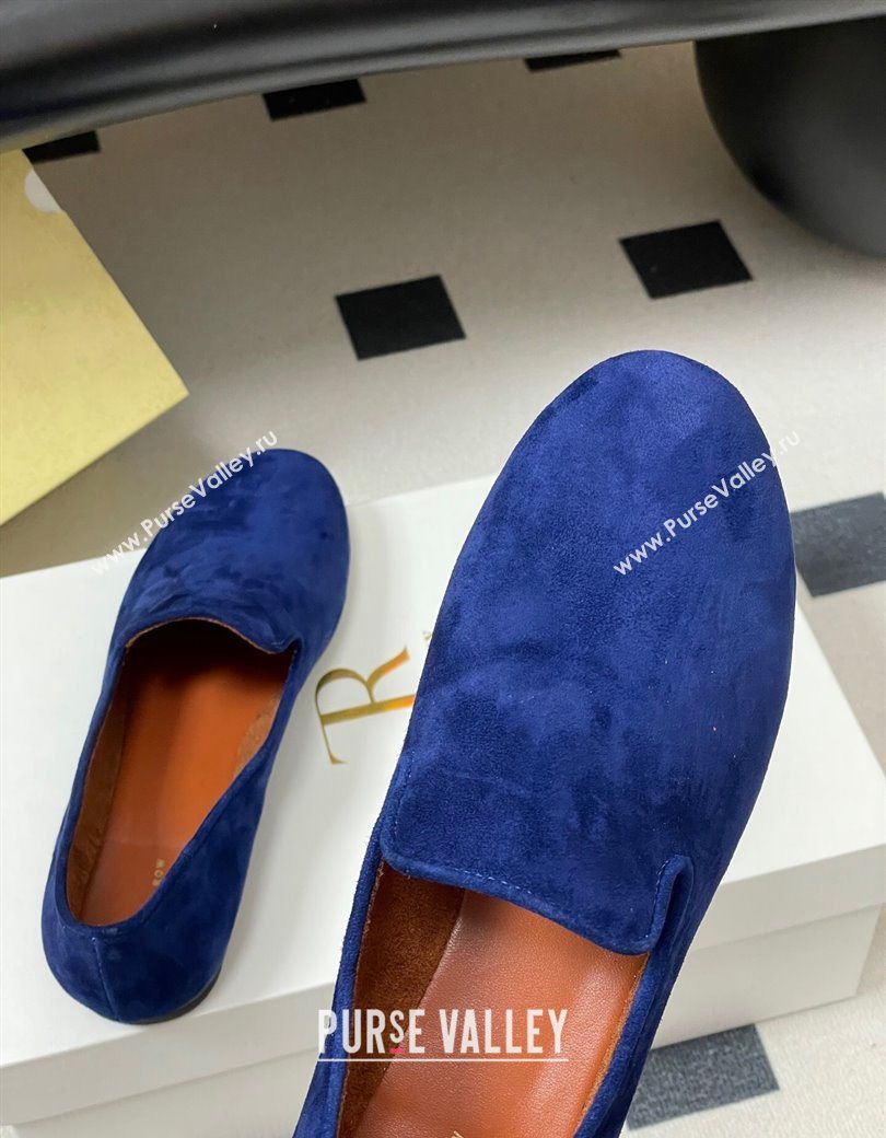 The Row Suede Flat Loafers Blue 2025 TR120808 (MD-251208097)