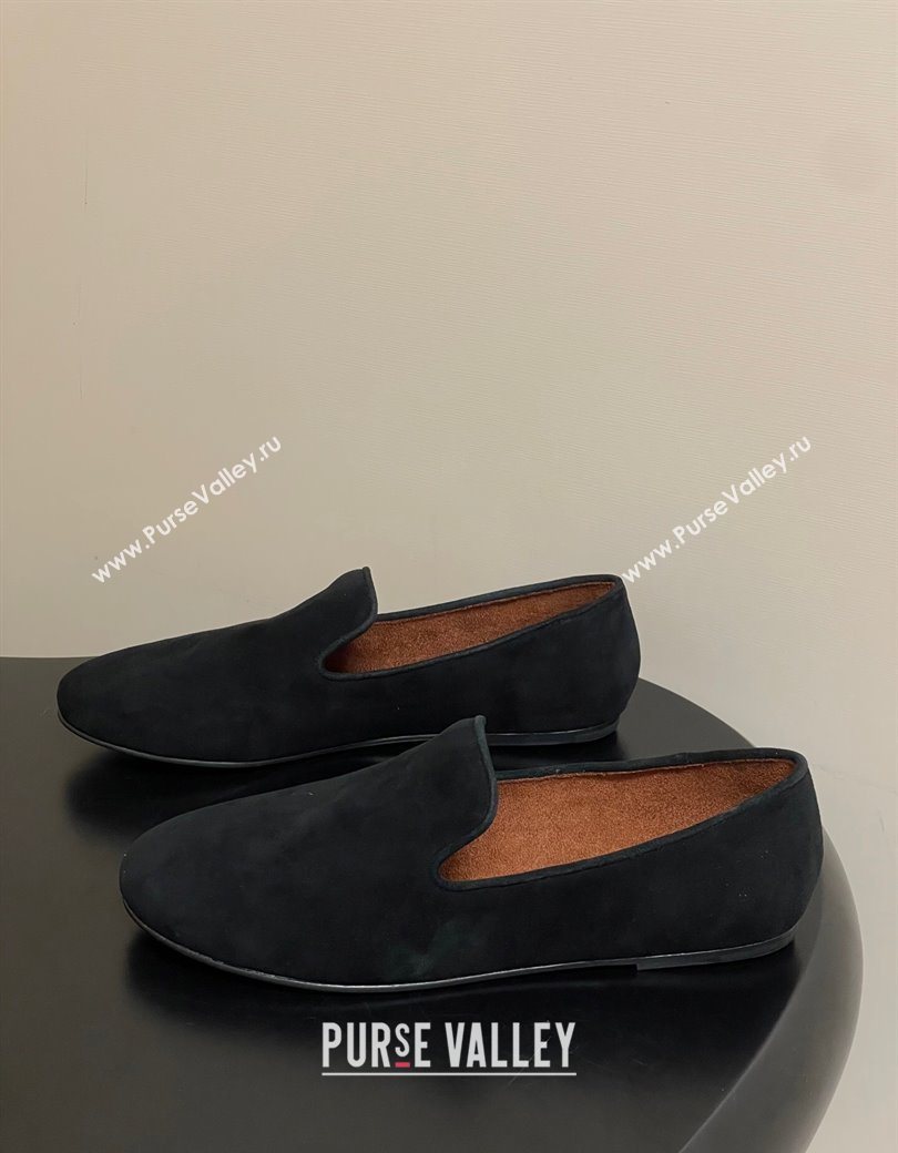 The Row Suede Flat Loafers Black 2025 TR120808 (MD-251208094)