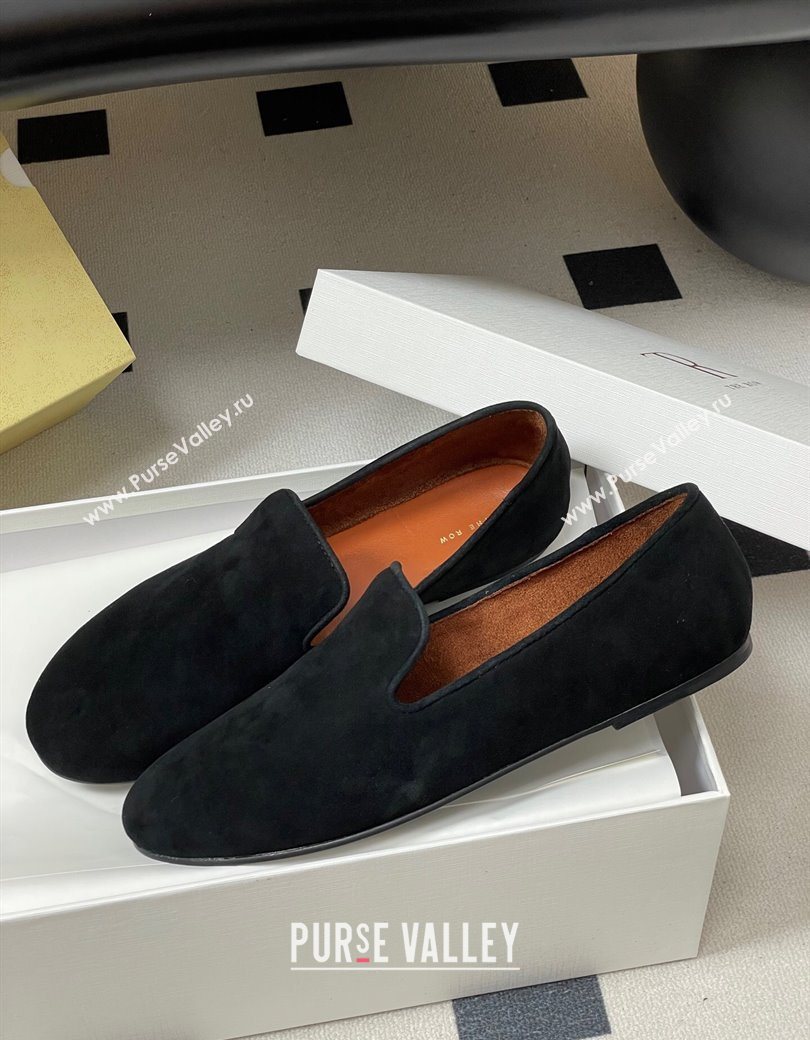 The Row Suede Flat Loafers Black 2025 TR120808 (MD-251208094)