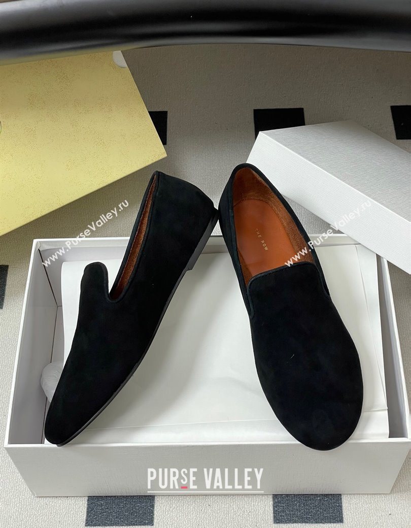 The Row Suede Flat Loafers Black 2025 TR120808 (MD-251208094)